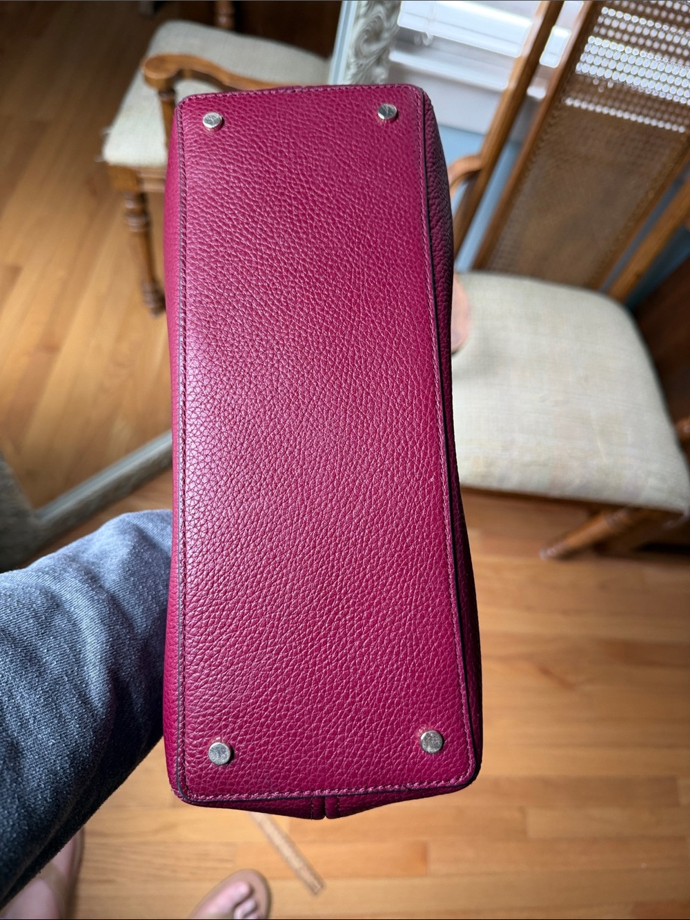 Kate Spade Two-Tone Berry and Lavender Leather and suede Satchel - Picture 7 of 10